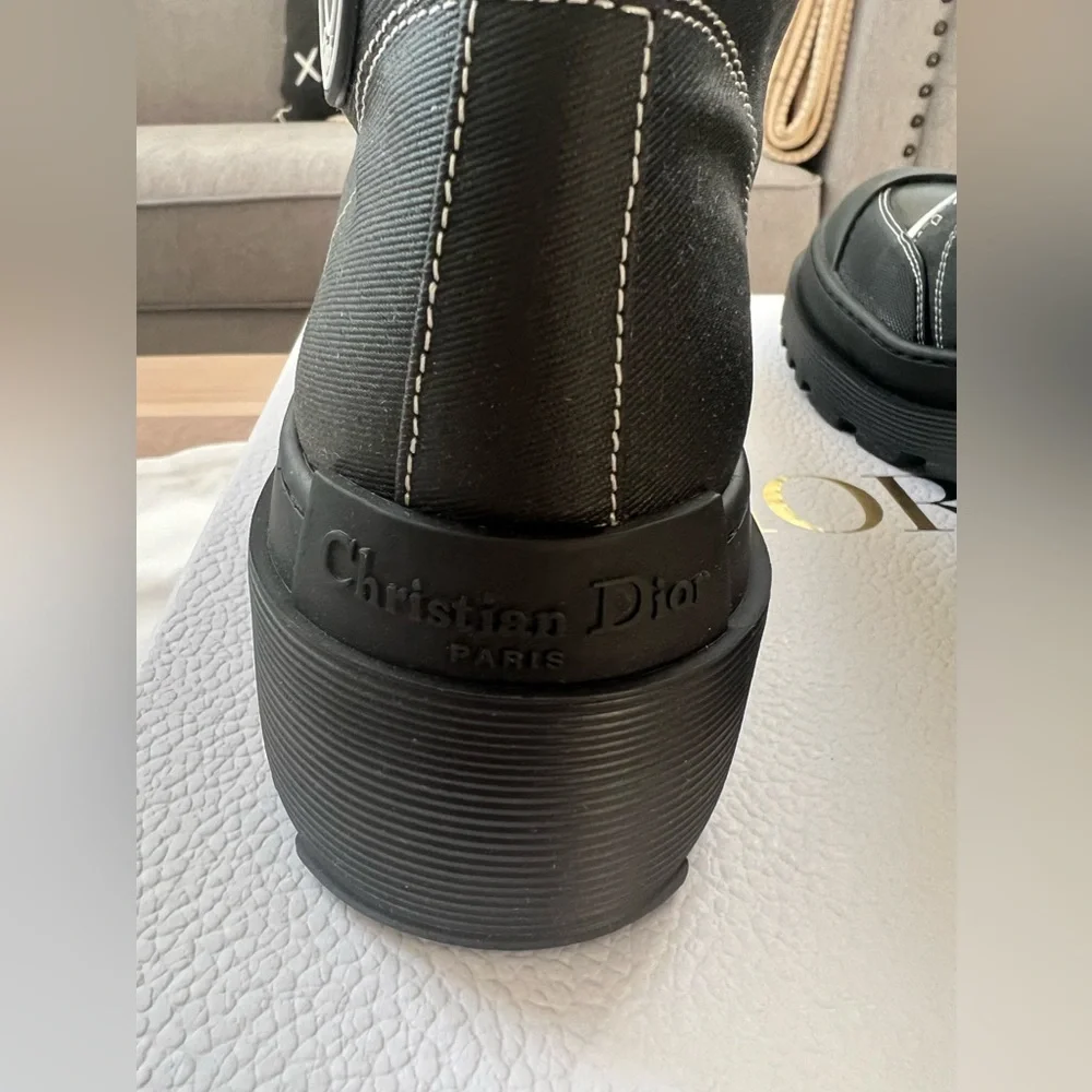 CHRISTIAN DIOR Technical Fabric D-Rise Low Boots 37.5 Black - Picture 9 of 11